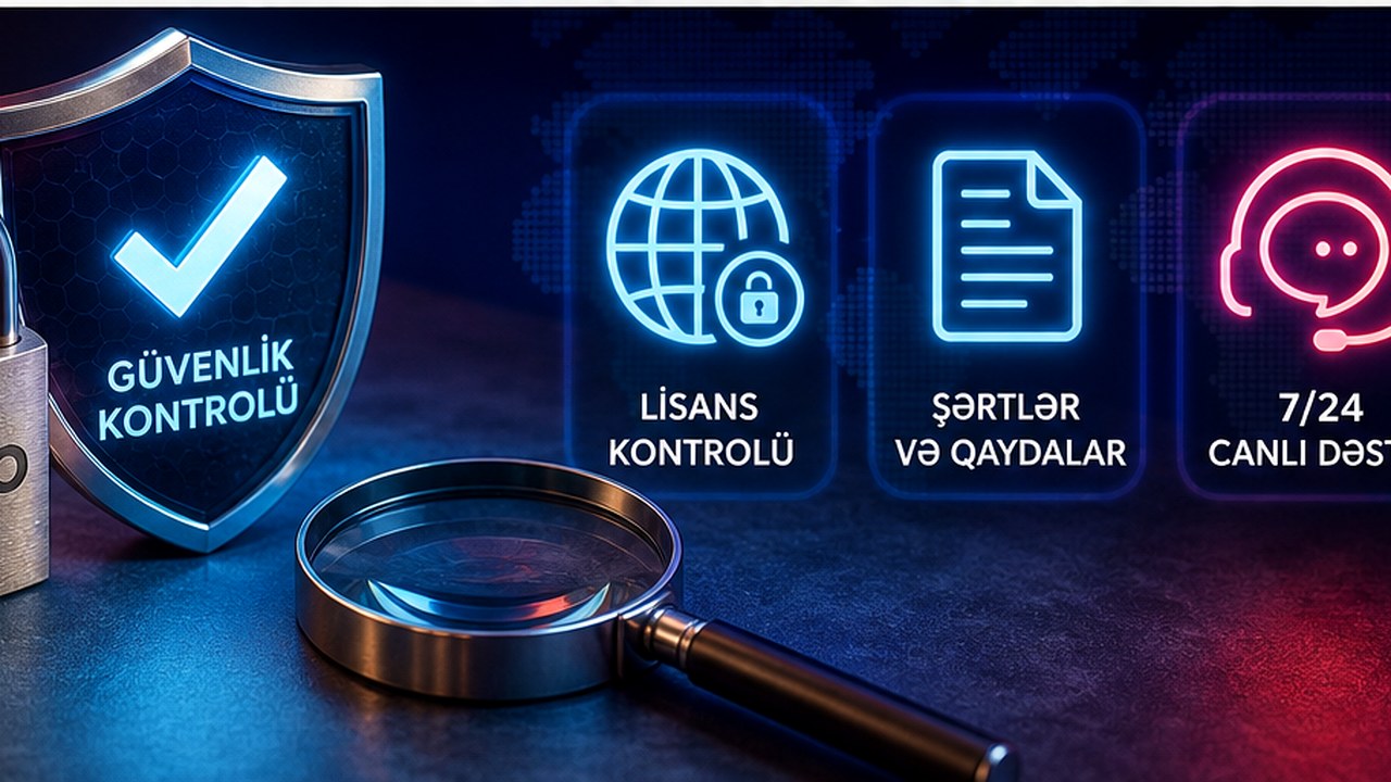 Pinco için güvenlik kontrolü, şartlar, canlı destek ve SSL güvenliğini anlatan yatay görsel